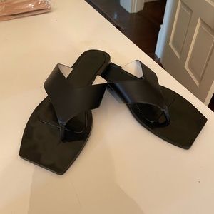 Zara black thong sandals
